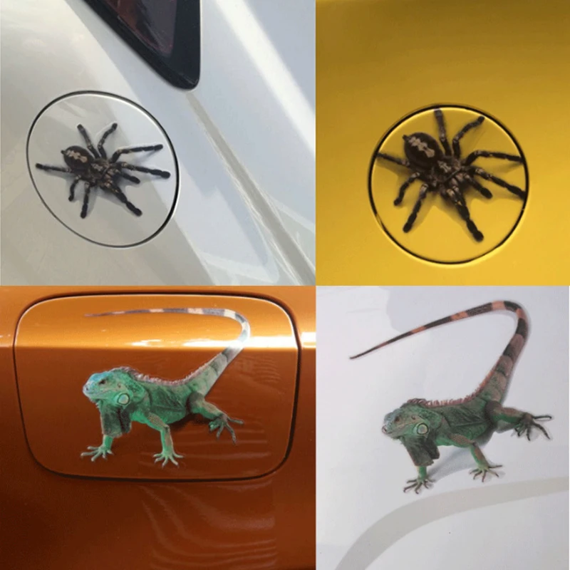 3D Car Sticker Animals Bumper Spider Gecko Scorpions Car-styling Vinyl Decal
