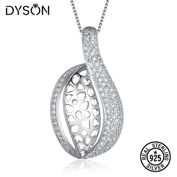 

Dyson Luxury Genuine 925 Sterling Silver Shining Hallow Crystal Zircon Pendant Necklaces For Women Fashion Jewelry Wholesale