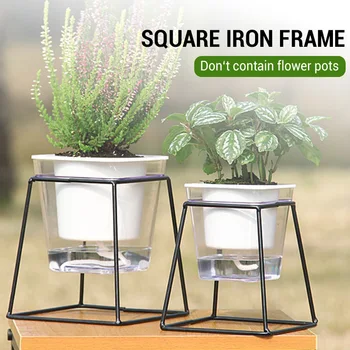 

Planting Potted Plant Display Stand Square Shape Black Metal Flower Stand Flowerpot Frame Flower Pot Rack Creative