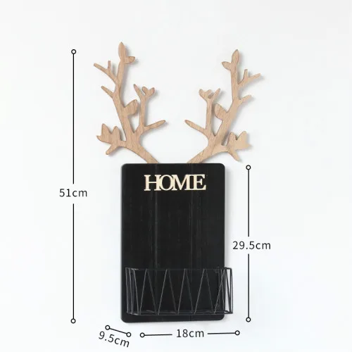 Креативное настенное украшение для гостиной, подвесная корзина с рогами, украшение для дома, настенная подвеска WF1126240 - Цвет: Черный