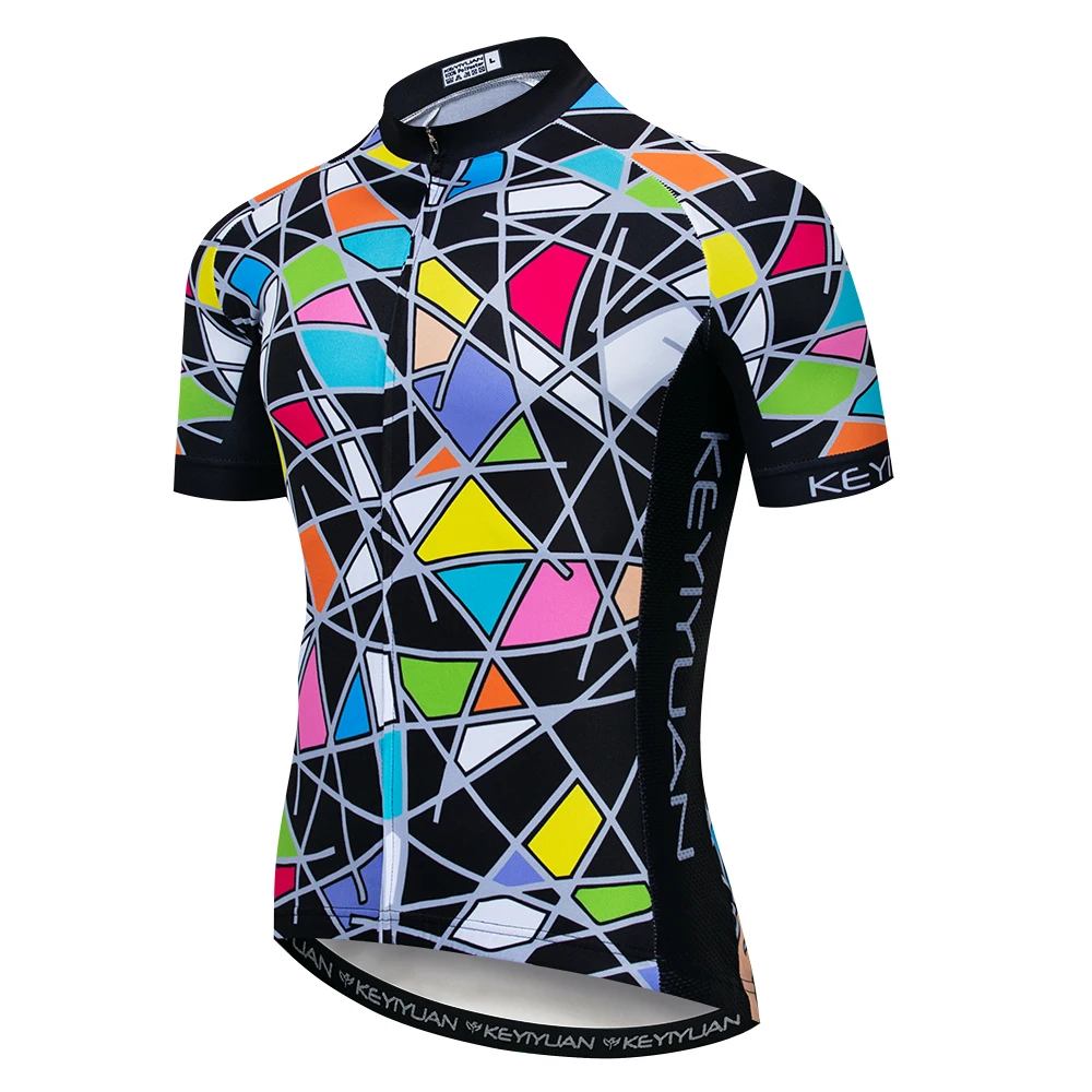 

KEYIYUAN Men Short Sleeve Cycling Jersey Road Bike Clothing Team Bicycle Shirt Summer Riding MTB Triathlon Tops Maglia Ciclismo