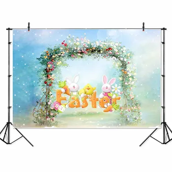 

Easter Spring Garden photography backdrops Bunny Rabbit Water Color Painting Photo Backgrounds studio Banners