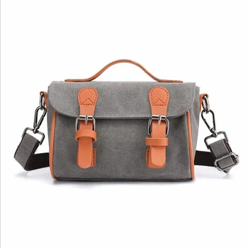 

Ladies Bag Canvas Women's Bag 2020 New Retro Messenger Bag Magnetic Buckle Flap Postman's Hand Bag Single Shoulder Women's Bag