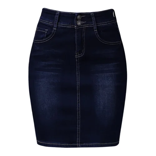 Dark blue Женские короткие джинсовые юбки для женщин, джинсовая мини-юбка, женские юбки размера плюс, женский джинсовый бандаж, юбка с высокой талией, летняя - Цвет: Dark blue