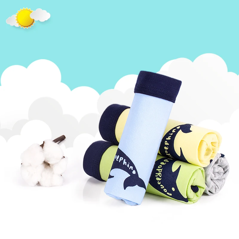 2pcs/lot baby boy underwear kids boxer cotton soft Whale print boys underpants 3 4 5 6 7 8 9 10 11 12 13 14 years child panties