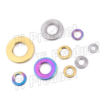 

Gr5 Titanium Alloy Washers M3 M4 M5 M6 M8 M10 Gold Rainbow DIN912 Titanium Flat Spacer for Motorcycle Road Bike Accessories