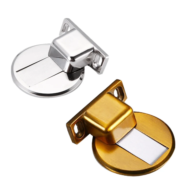 

2Pcs Stainless Steel Strong Magnetic Door Stop Floor Mount Self Adhesive Door Stopper(Random Color)