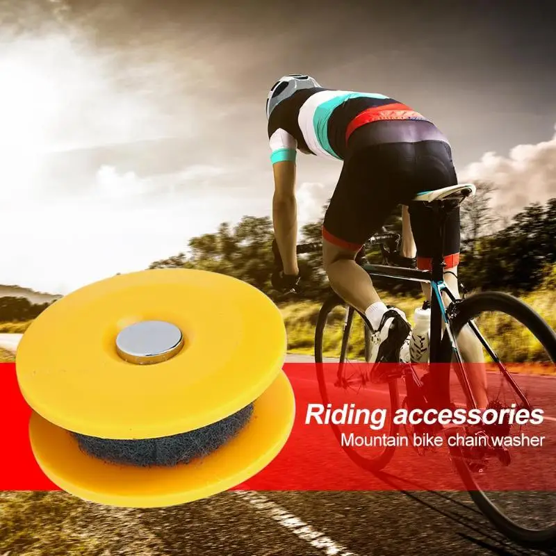 

Round Bicycle Chain Washer Oiler Roller PVC Lubricating Smooth Strong Compact Practical Small Easy Use Yellow Accessories Gears