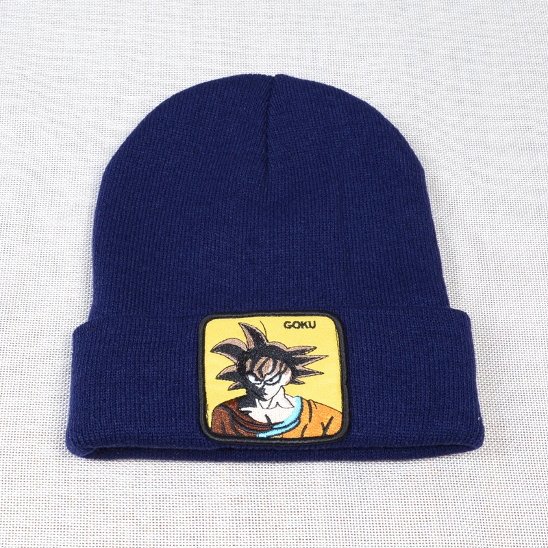 Бренд Dragon Ball Z Goku VEGETA MAJIN бини Зимняя Теплая мужская и женская хип-хоп шапка модная теплая зимняя Лыжная вязаная шапка - Цвет: Тёмно-синий