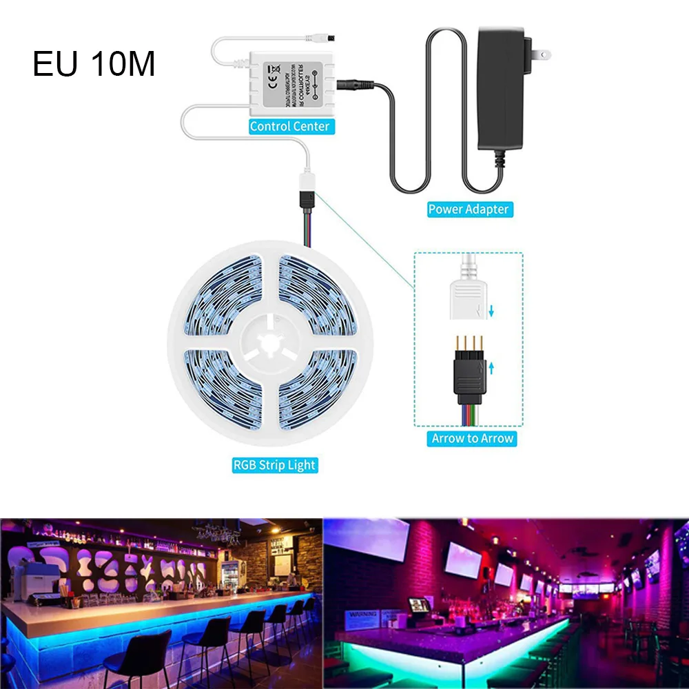 

RGB LED Strip Lights 5050 Led Tape Lights Color Changing With Remote For Home Lighting Kitchen Bed Flexible Strip150 / 300 Light