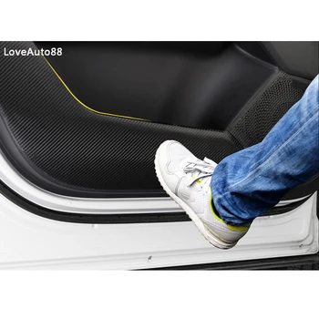

Car Carbon Fiber Leather Door Protector Pad Anti Kick Pad Anti-dirty Pad Mat Cover For Mazda CX5 CX-5 2017 2018 2019 2020
