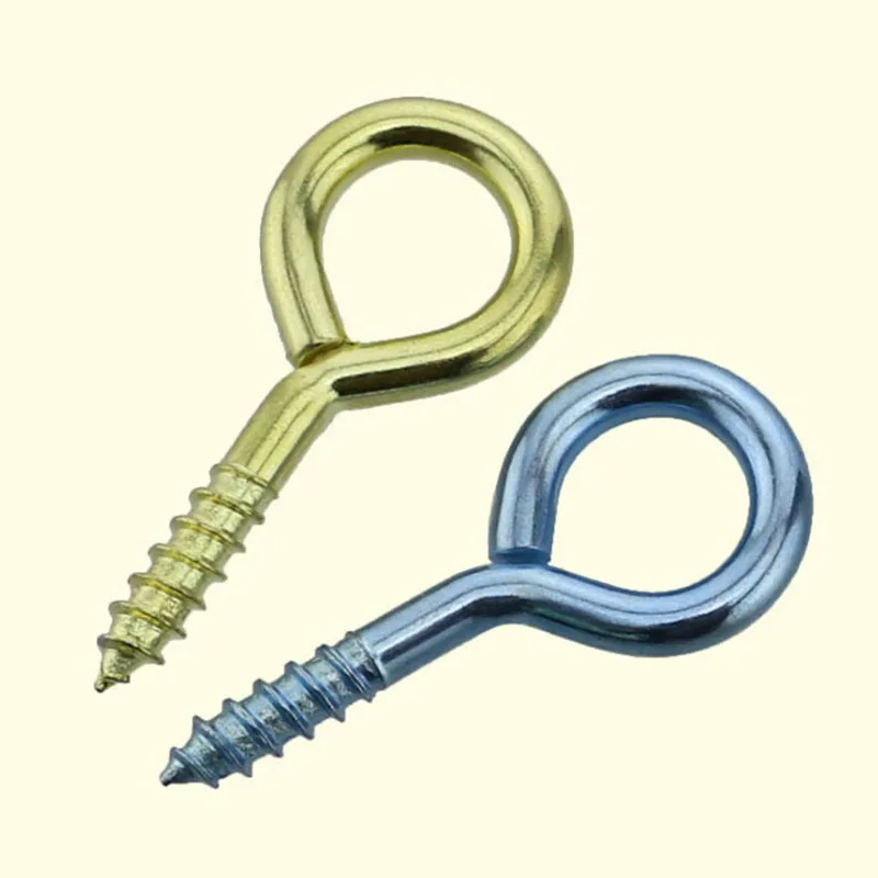 

YoungSing Eyes Wood Screws Sheep Eye Ring Thumb Screw Hook Self Tapping Screws Household Lamp Hook Self-tapping Screw 30pcs