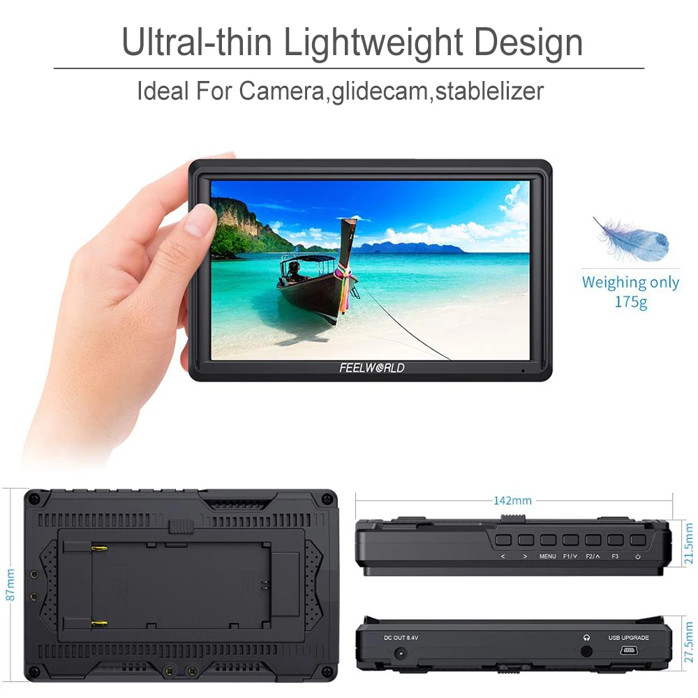 FEELWORLD FW568 V2 5.5 Inch 3D LUT DSLR Camera Field Monitor IPS Full HD1920x1152 Support HDMI Output With Tilt Arm Touch Screen