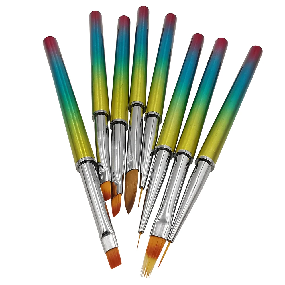 8 Types Metal Club Nail Art Design Tool Gel Nail Brushes+ Bgirl Manicure Painting Draw Pen Brush Gel Uv Nail Decoration B048
