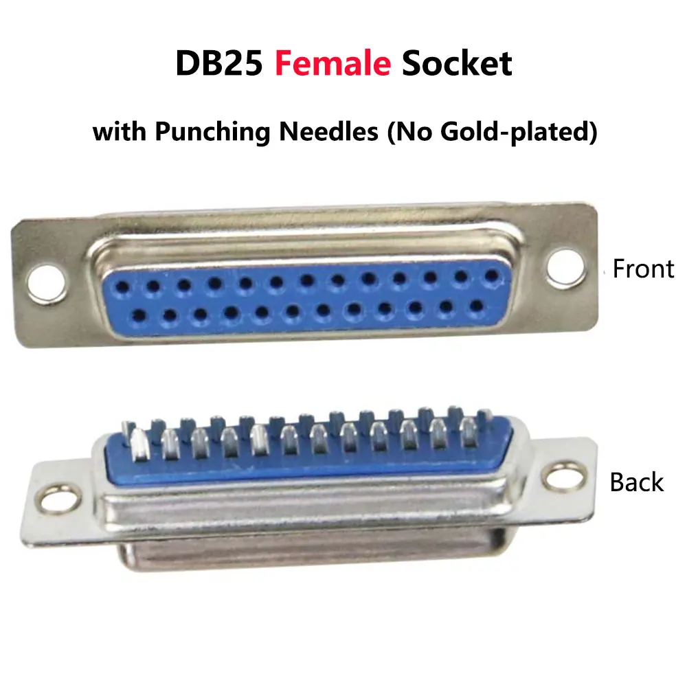 Female Punching DB25 штекер гнездо 2 ряда 25 Pin последовательный порт разъем D-SUB 25 Адаптеры - Цвет: Female Punching