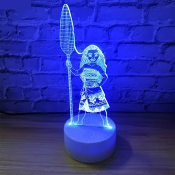 

3d LED night light Moive Moana Maui Figure Decorative Kids Children Bedroom Decor Best Cool 3D Night Lamp USB Battery Nightlight