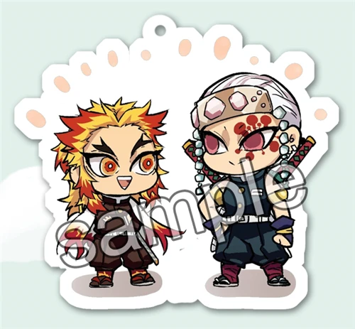 Белый Аниме Demon Slayer: Kimetsu no Yaiba Agatsuma Zenitsu Hashibira Inosuke Косплей акриловый брелок сумка кулон брелок с игрушкой подарок - Цвет: Белый