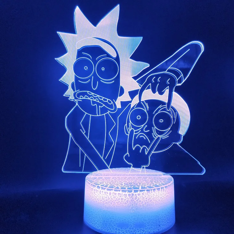 Рик и Морти 3D лампа любимый мультфильм хороший подарок для детей 7 цветов светодиодный ночник лампа Прямая поставка спальня декоративная
