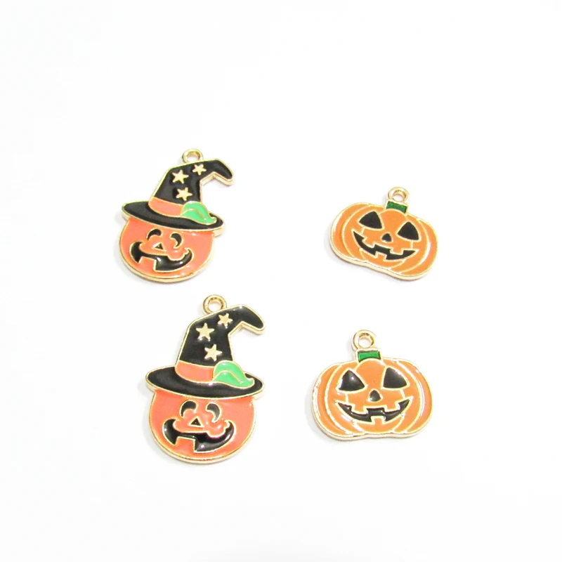 Newest 30pcs/lot Full Enamel Small Witch Hat/Pumpkin Charms For DIY/Hand Made Halloween Jewelry Making | Украшения и аксессуары
