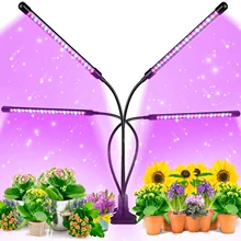 2/3/4 cabeças planta led crescer luz pode ser escurecido usb phyto lâmpada com temporizador espectro completo flexível crescer lâmpada para a estufa planta interior