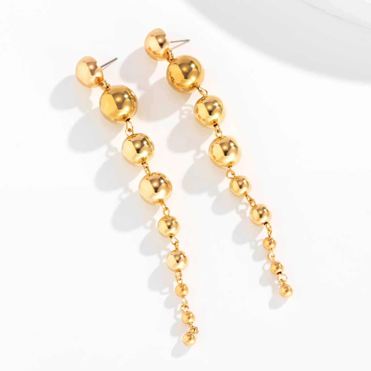 Gold Color Long Drop Dangle Earrings - Image 4