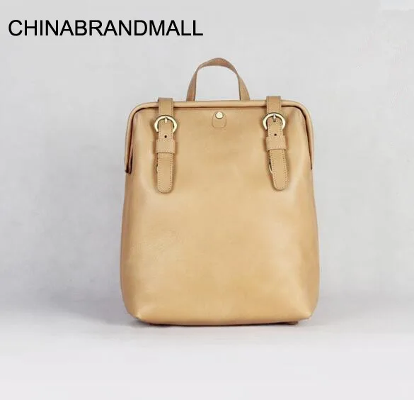 

Classic genuine leather cow skin women large backpack handmade shcool bag high quality