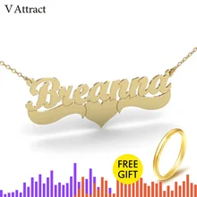 Ручной работы название колье Цепочки и ожерелья Нержавеющая сталь кулон любой шрифт подвеска пользовательское имя Цепочки и ожерелья персонализированные отпечатков пальцев Цепочки и ожерелья