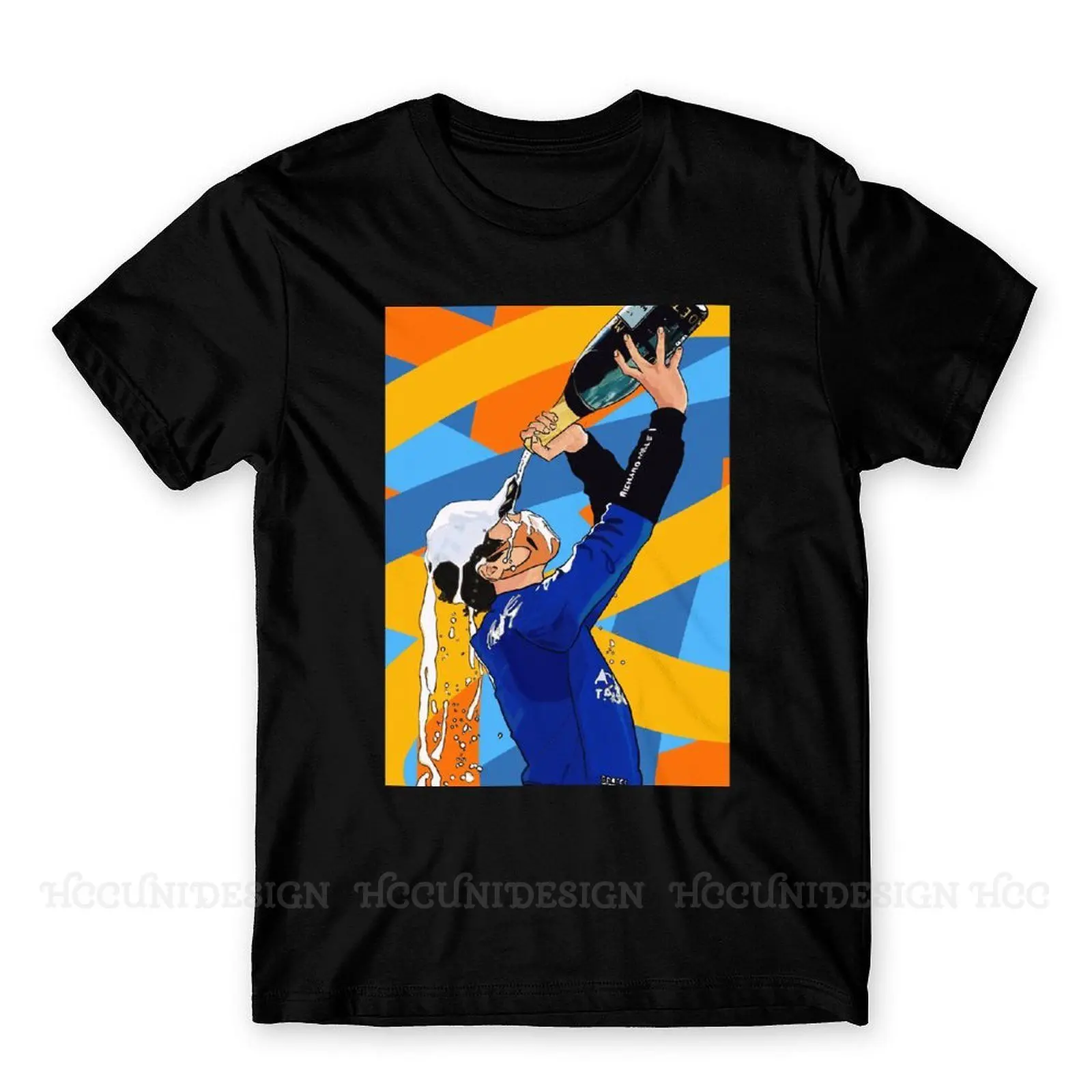 Camiseta de algodón puro para hombre, camisa de alta calidad, Lando Norris F1, Formula 1, Colourful Austria podio, Harajuku, para adultos