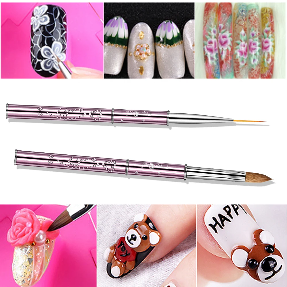 Fingerqueen Горячая 1 шт 6 #8 #10 #12 #14 # Kolinsky СОБОЛЬ акриловая кисть для дизайна ногтей с