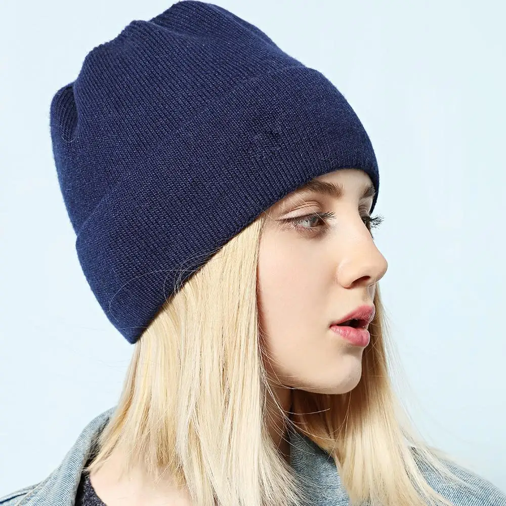 Winter Beanies Wool Winter Hats For Women Men Stretchy Hats Solid Color Beanies Female Hats Bonnet Cap Chapeau Femme Gorro 11