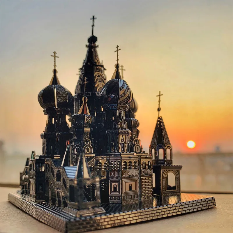 

Vasily Cathedral DIY 3D Metal Puzzle Moscow Building Model Kit Laser Cutting Puzzle Adult Children Educational Collection Toy