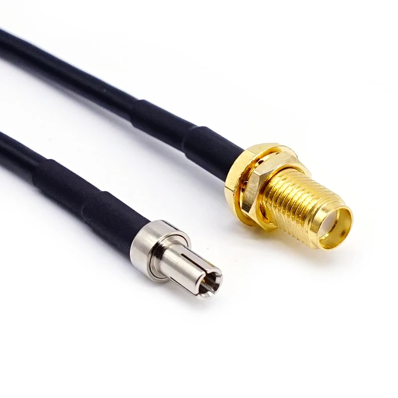 Cable Coaxial RG174 Con Conector TS9 Macho En ángulo Recto A Hembra N - 15cm, Para Sistemas Inalámbricos