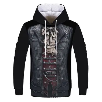 

New Sale 3D Art Skull Hoodies Men Women 2018 New Fashion Autumn Winter Sportswear Tracksuit Brand Hooded Sweatshirt jacket