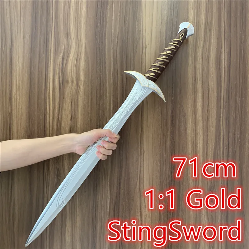 Cosplay Sword 1:1 The Elves Sword Cos Incantation Sword Sting Gold Children's Toy Party Decoration Halloween