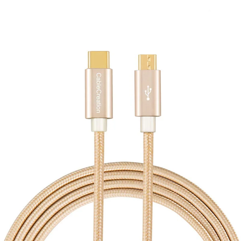 Кабель-Переходник USB C на Micro USB кабель, Спиральный USB Тип C к Micro B usb-кабель OTG кабель, совместимый Pixel XL 2, Тип Закрытая акционерная Компания C& Micro-B устройства - Цвет: 4ft-Gold
