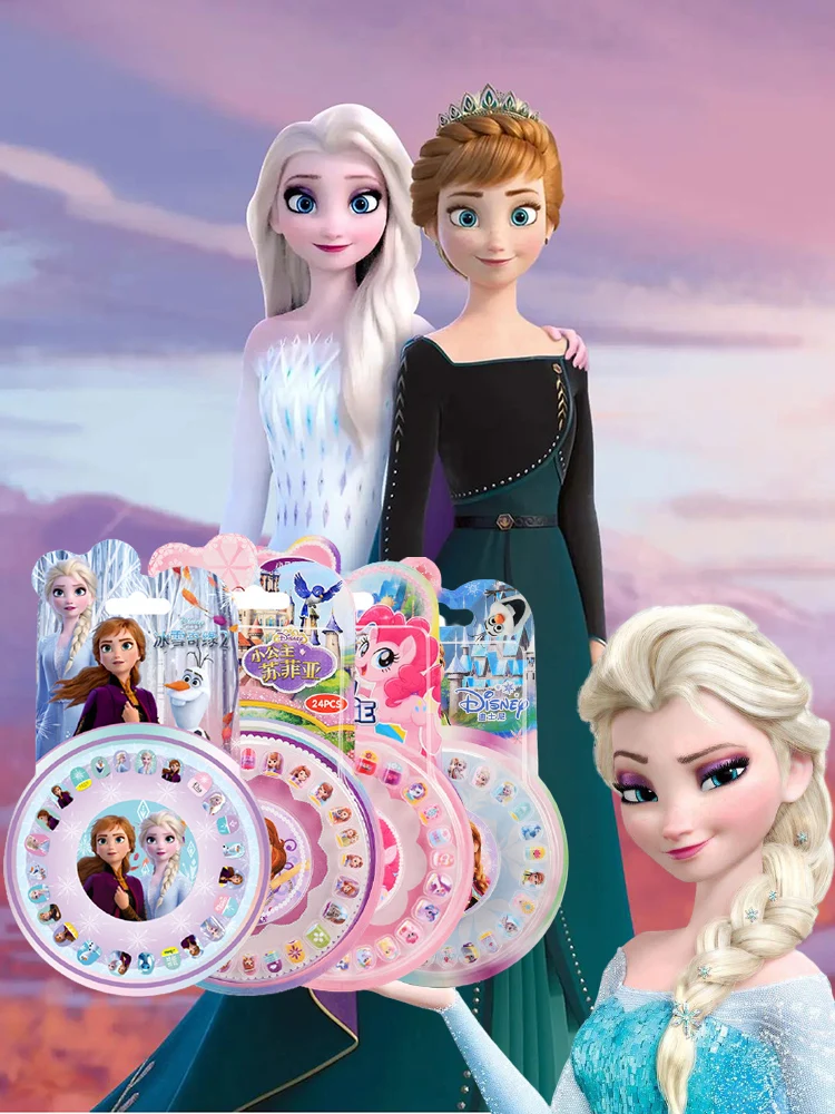 

Disney Frozen 2 Elsa Anna Princess Girls Nail Stickers The Little Mermaid Sofia Princess Makeup Toys Pretend Play Toys Kids Gift