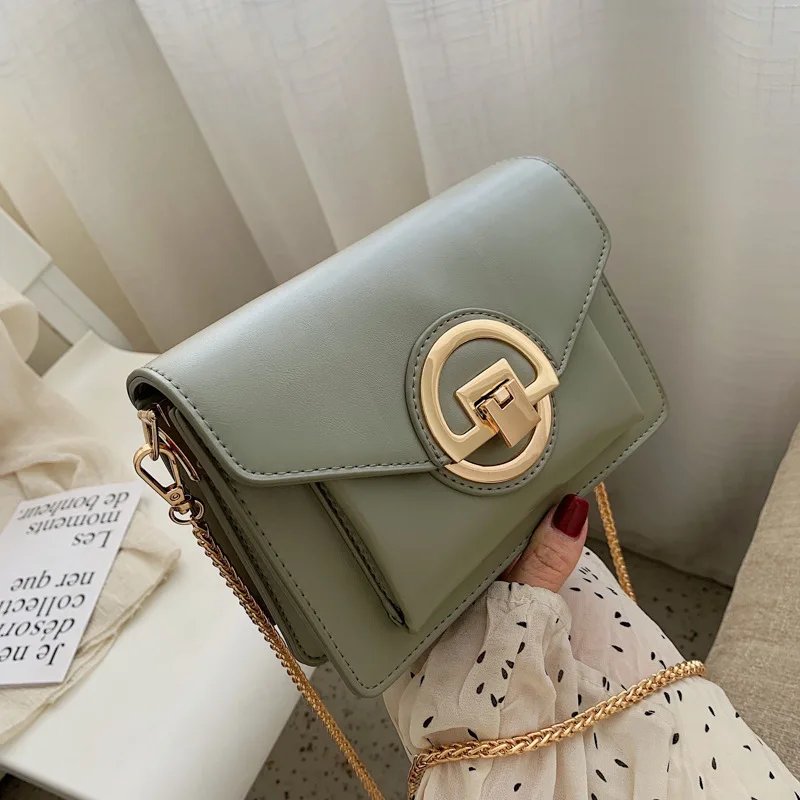 

Non-mainstream Bag Western Style WOMEN'S Bag 2019 Summer New Style round Plate Metal Lock Catch Shoulder Bag Versatile Shoulder