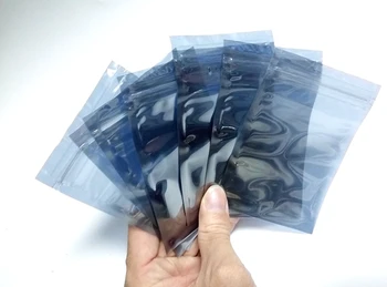 

FSYLX 100X 13x9cm Anti Static Shielding Bags ESD AntiStatic Pack Bag Zip Zipper Lock Top Waterproof Self Seal Package 10x15cm