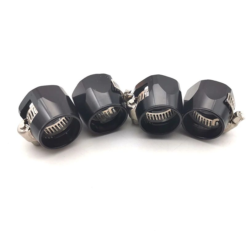 

4PCS AN10 Car Hose finisher Clamp Hose End Cover Fitting Adapter Connector