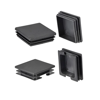 

uxcell 4-24Pcs Tubing Plug Square Post End Caps 61x61-100x100mm Plastic for Handrail Stair Newel Guardrail Tube Black