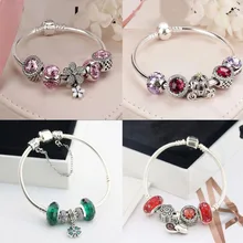 Аутентичные 925 стерлингового серебра Браслет fit оригинальные бусы кулон женщина змея браслет ювелирные изделия