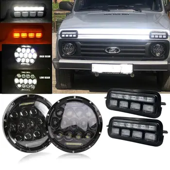 

For Lada Niva 4X4 1995 LED DRL Lights With Running Turn Signal PMMA / ABS Plastic Function Accessories Car Styling Tuning