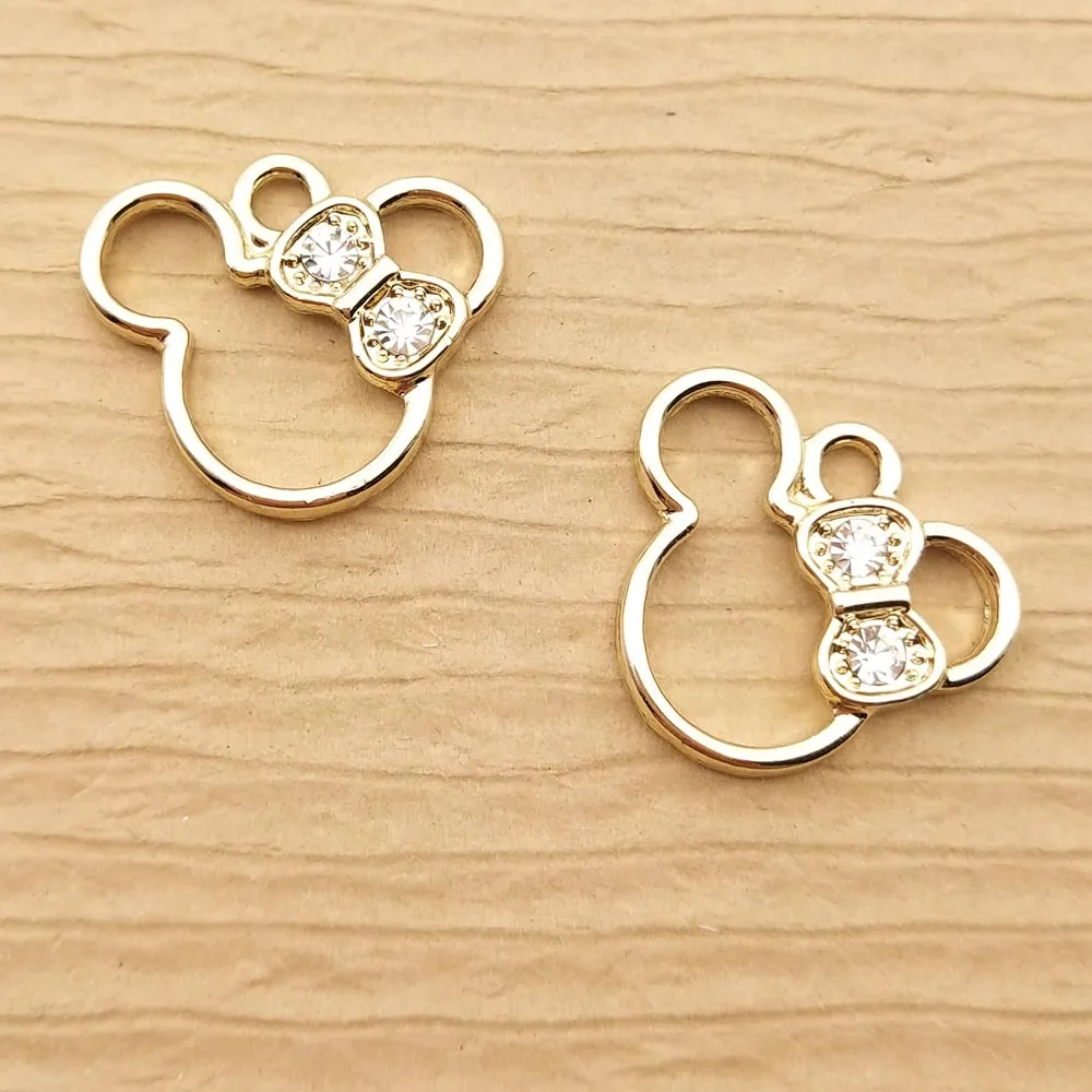 Jewelry Charms Crystal Charms 10pcs Crystal Cartoon Charm for Jewelry Making Earring Pendant Necklace Bracelet Accessories Zinc Alloy