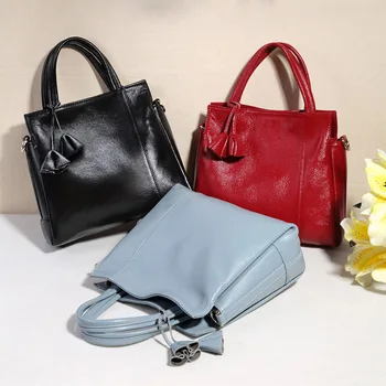 

Leather Women's Soft Large-capacity Handbag Shoulder Bag Diagonal Europe and The United States Women's Bag