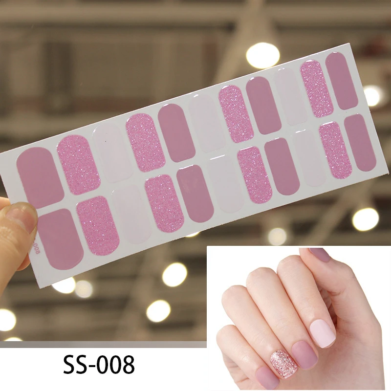 Новые наклейки 22 советы красота ногти DIY клей переводные наклейки на ногти слайдеры украшения ногтей художественные аксессуары для женщин салон - Цвет: SS-008