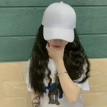 Женские длинные волнистые парики регулируемая бейсболка утка язык шляпа с синтетическим Exte 40JF