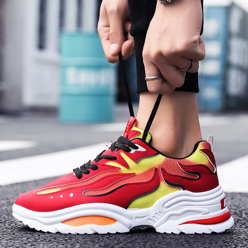 LASPERAL Dad Men Sneakers Shoes Fashion West Mesh Light Breathable Men Casual Black White Walking Footwear Men Shoes