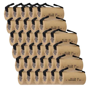 

34 pcs a set SC battery 1.2v 1800mah nicd batteries for power tools for electric screwdrivers for drills -color random