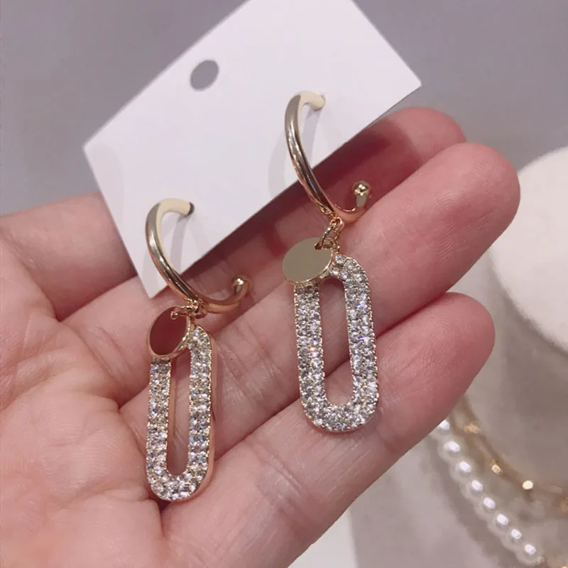 

Crystal Drop Dangle Earrings Rhinestone Statement Eardrop Earrings Female Fashion Jewelry Bijoux Party Gifts