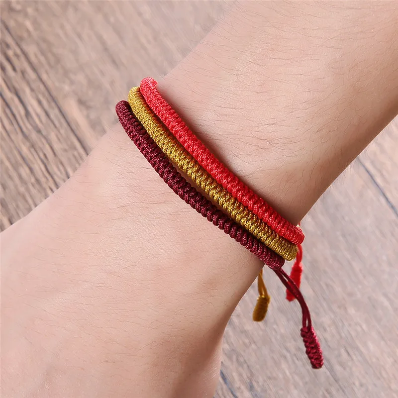 Multicolor Thread Bracelet Tibetan Buddhism Love Lucky Charm for Women Men Handmade knot Rope bracelet jewelry